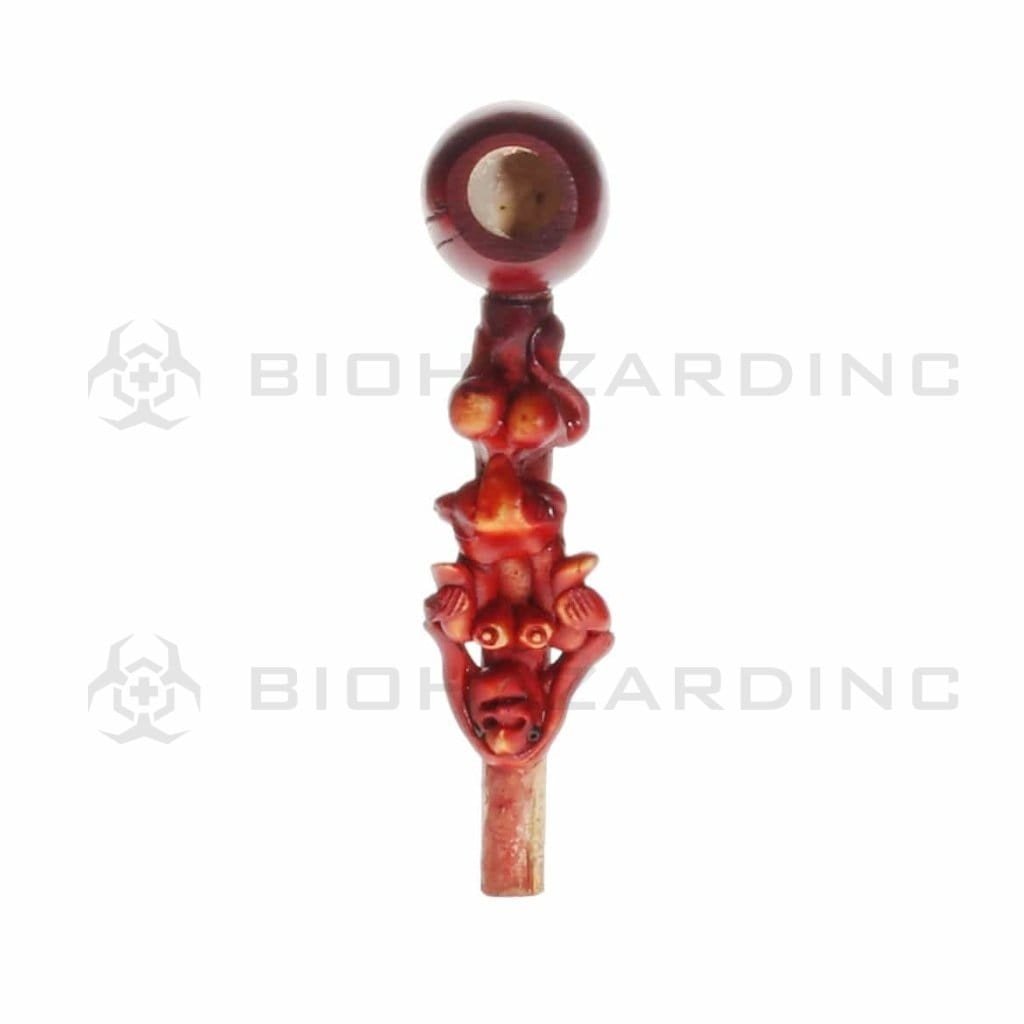 Biohazard Inc Wood Hand Pipe 4" Erotic Wood Pipe - Girl on Girl