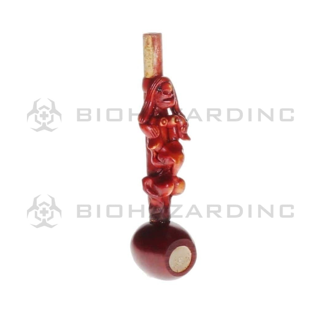 Biohazard Inc Wood Hand Pipe 4" Erotic Wood Pipe - Girl on Girl