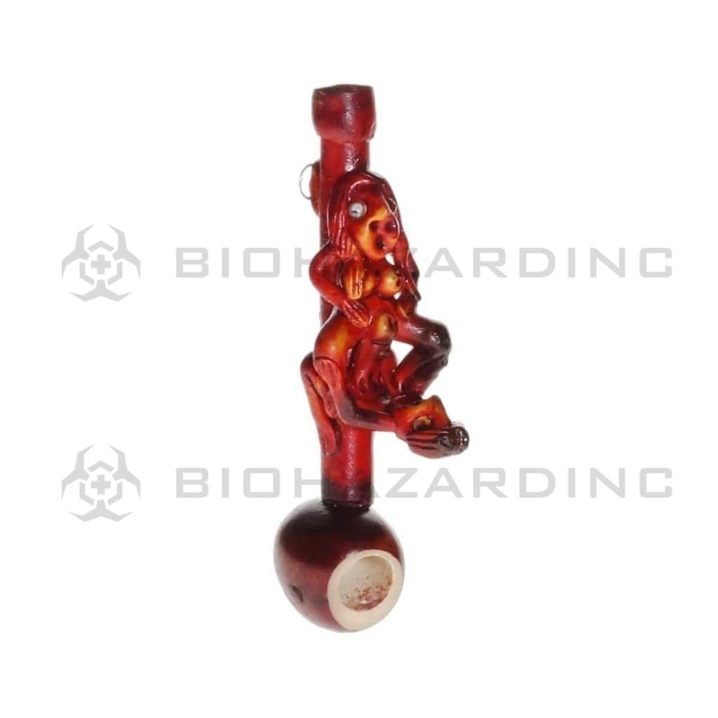 Biohazard Inc Wood Hand Pipe 4" Erotic Wood Pipe - Missionary