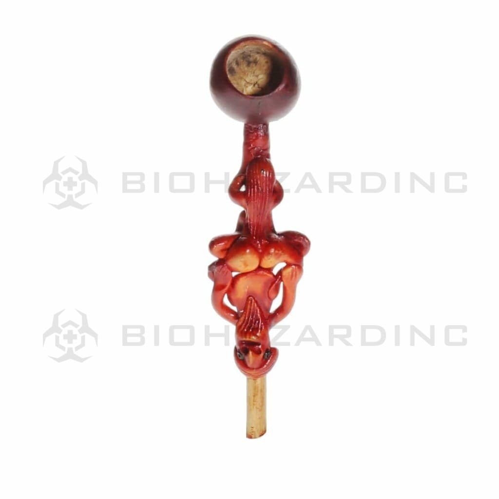 Biohazard Inc Wood Hand Pipe 4" Erotic Wood Pipe - Reverse