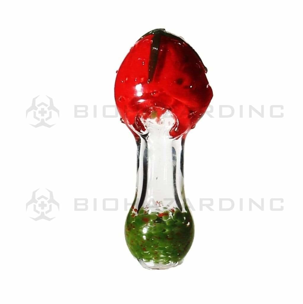 Biohazard Inc Novelty Hand Pipe 4" Frit Strawberry Hand Pipe