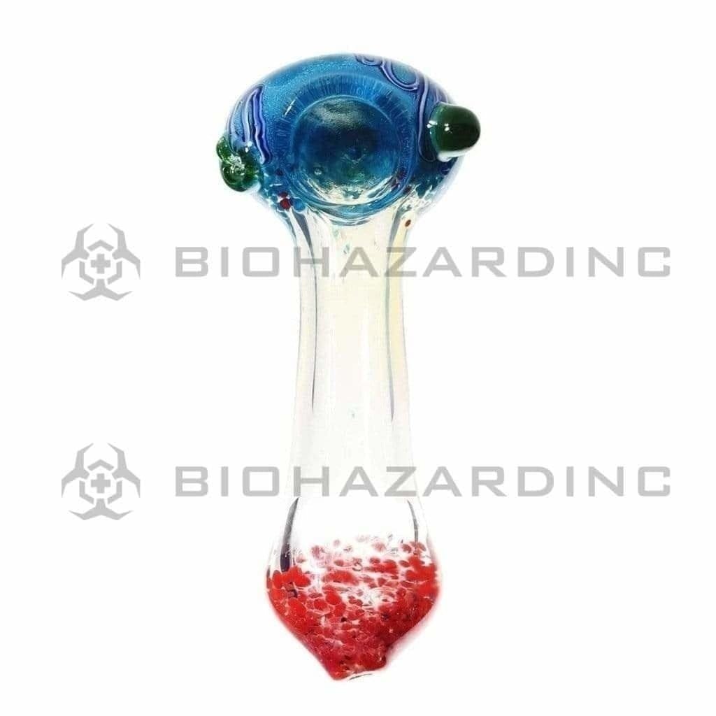 Biohazard Inc Glass Hand Pipe 4" Frit w/Fume Hand Pipe - Assorted Colors