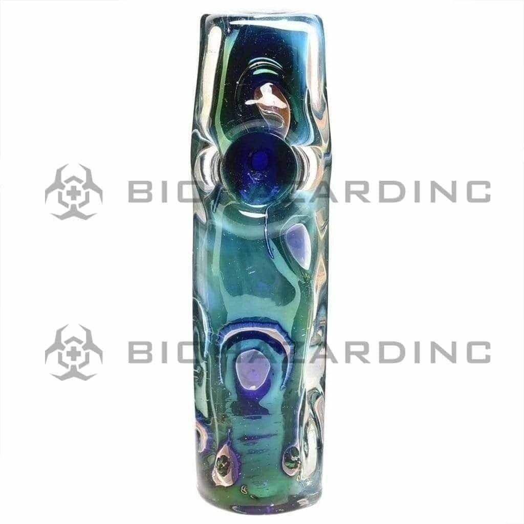 Biohazard Inc Glass Hand Pipe 4" Gold Fumed w/ Bubbles Hand Pipe