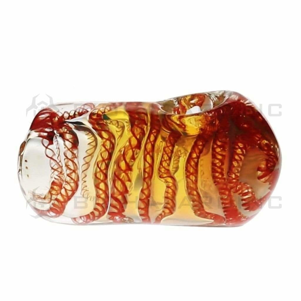 Biohazard Inc Glass Hand Pipe 4" Heavy Lattacino Fume Hand Pipe - Assorted Colors