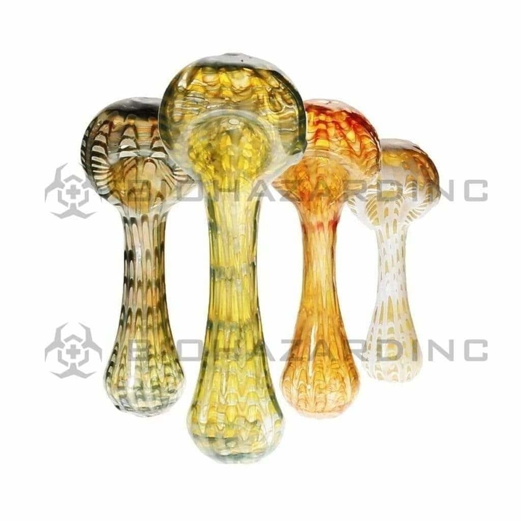Biohazard Inc Glass Hand Pipe 4" Raked Hand Pipe - Assorted Colors