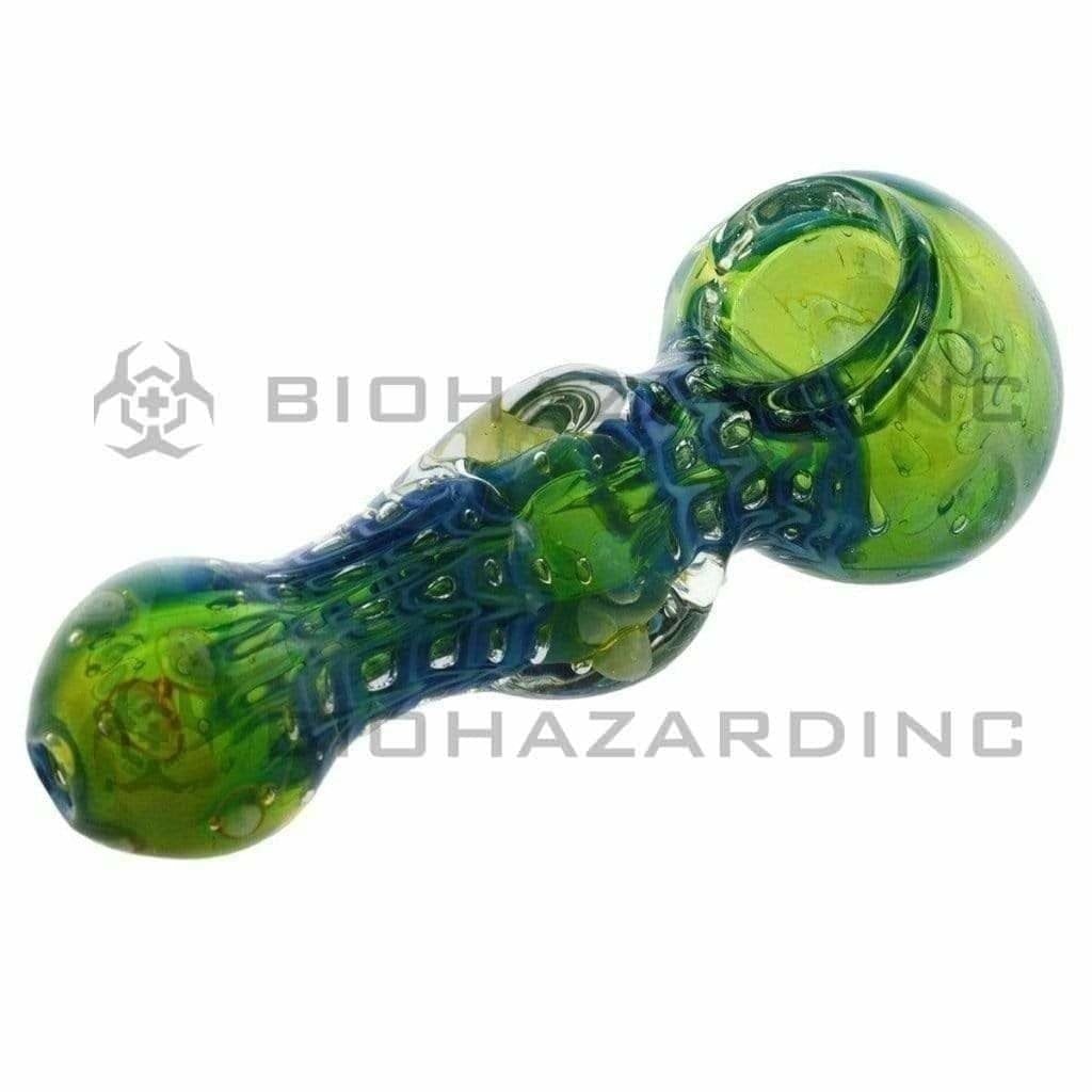 Biohazard Inc Glass Hand Pipe 4" Web Hand Pipe - Assorted Colors