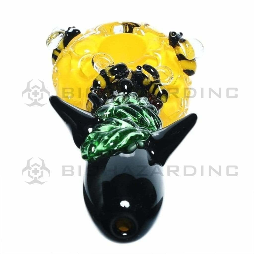 Biohazard Inc Novelty Hand Pipe 4" Yellow Honey Bee Hand Pipe