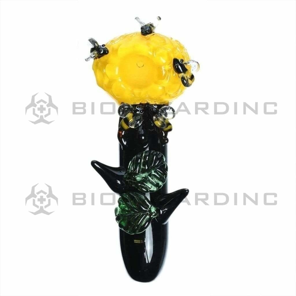 Biohazard Inc Novelty Hand Pipe 4" Yellow Honey Bee Hand Pipe