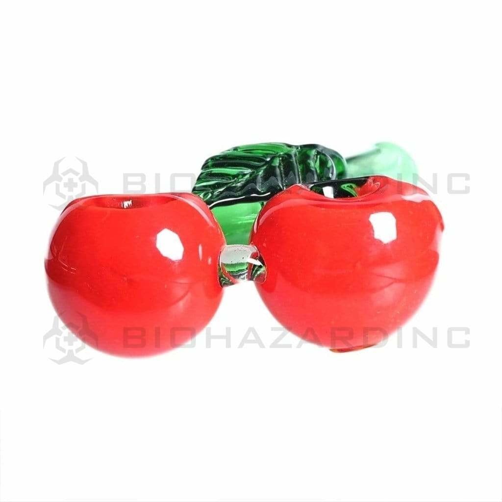 Biohazard Inc Novelty Hand Pipe 5" Double Ball Cherry Hand Pipe