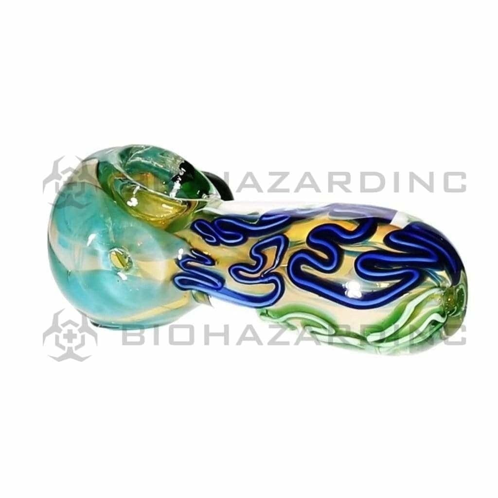 Biohazard Inc Glass Hand Pipe 5" Heavy Double Wall Hand Pipe