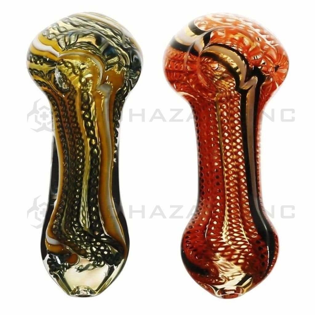 Biohazard Inc Glass Hand Pipe 5" Lattacino Fume Hand Pipe - Assorted Colors