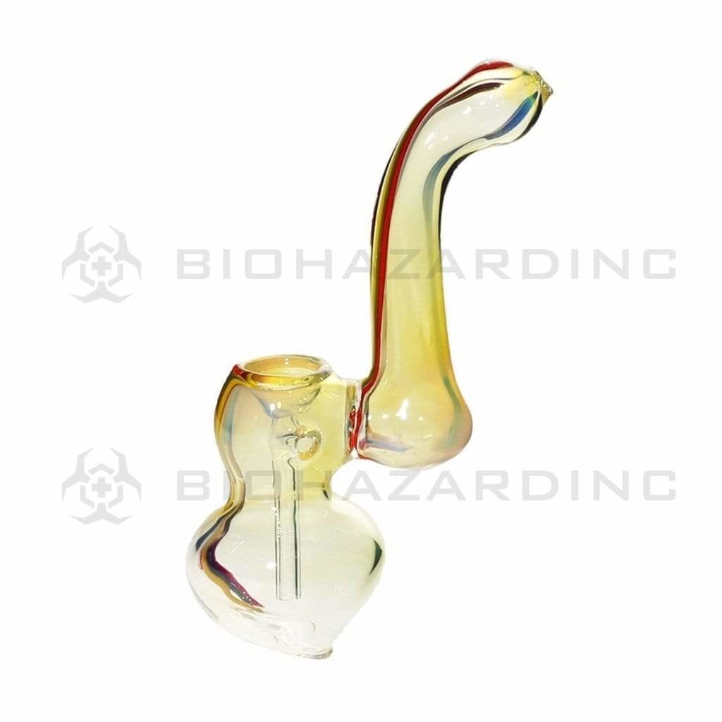 Biohazard Inc Glass Bubbler 5" Medium Bubbler w/ Rasta Stripe