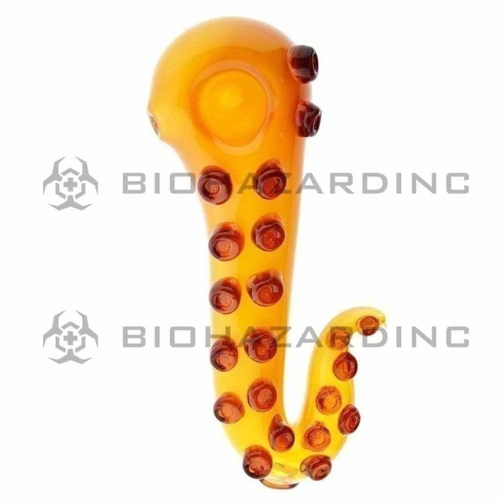 Biohazard Inc Novelty Hand Pipe 5" Octopus Tentacle Hand Pipe - Amber