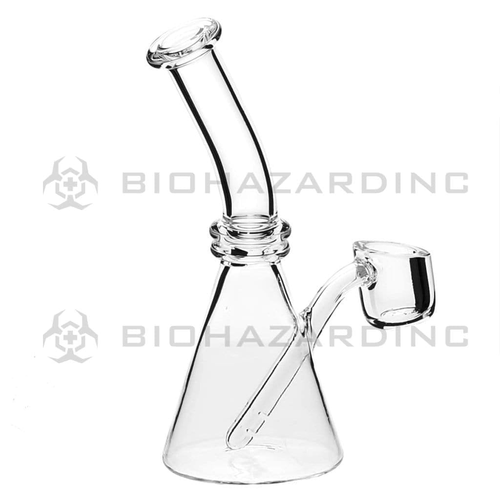 Biohazard Inc Glass Dab Rig 5" Quartz Banger Beaker- Clear