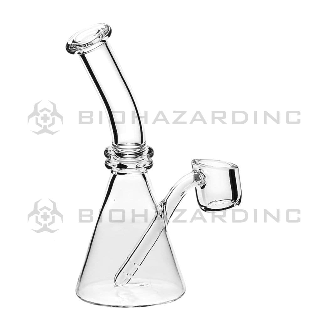 Biohazard Inc Glass Dab Rig 5" Quartz Banger Beaker- Clear