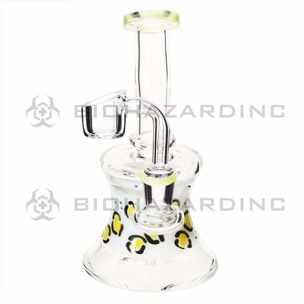 Biohazard Inc Glass Dab Rig 5" White w/ Slyme Banger Hanger