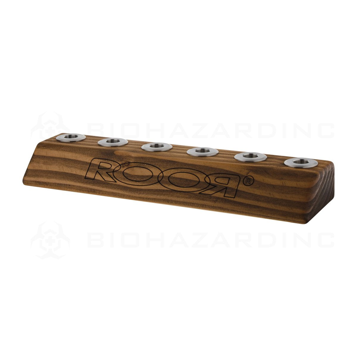 RooR® | Large 6 Hole 14mm Bowl Holder | Dark Wood