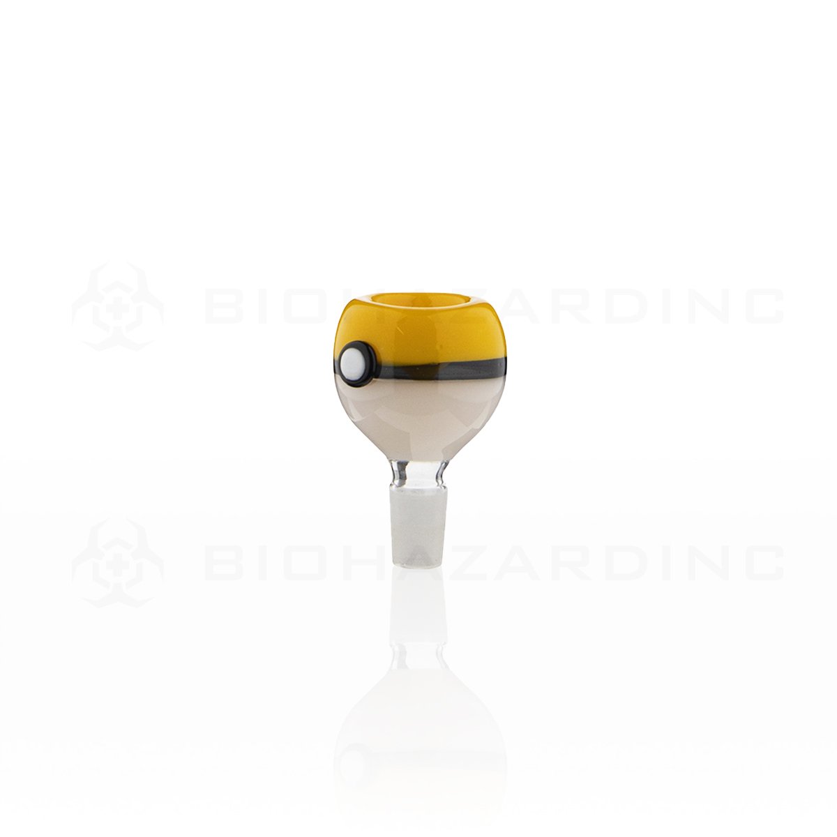 14mm Male Glass Poke Ultra Ball Bowl | Yellow