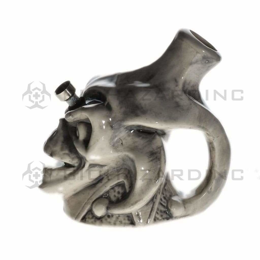 Biohazard Inc Ceramic Bong 6.5" Joker Skull Ceramic Water Pipe - Assorted Colors