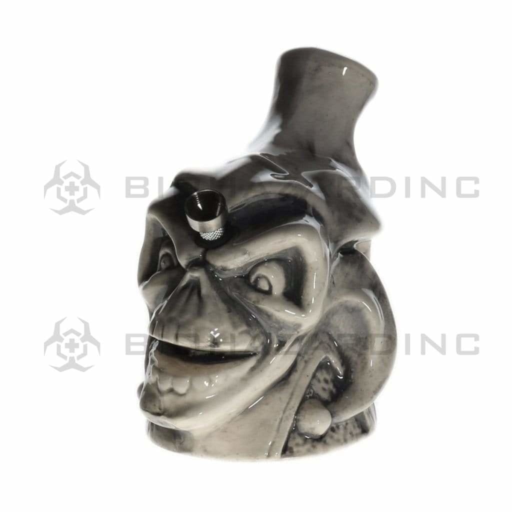 Biohazard Inc Ceramic Bong 6.5" Joker Skull Ceramic Water Pipe - Assorted Colors