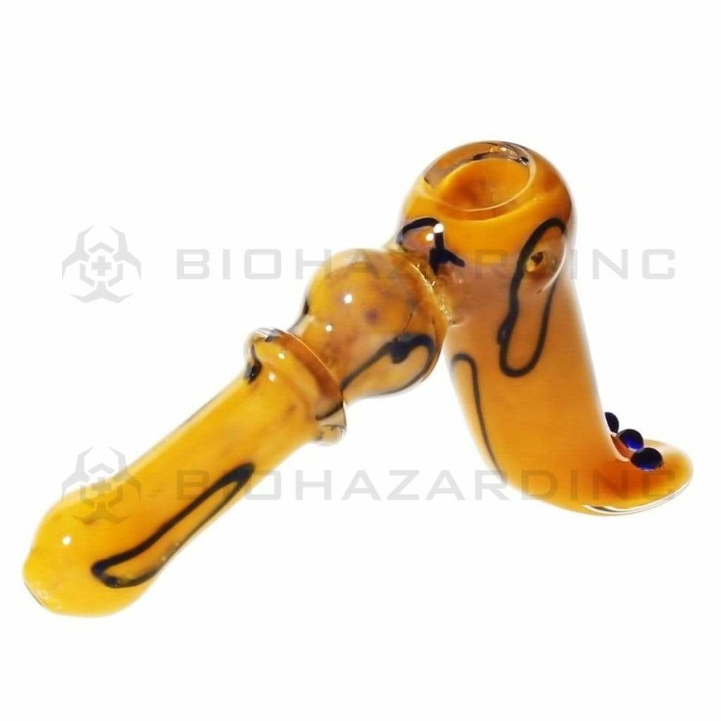 Biohazard Inc Glass Bubbler 6" Diffused Hammer Straight - Assorted Color Rings