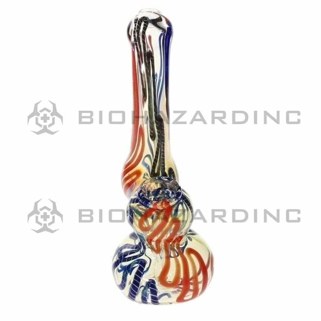 Biohazard Inc Glass Bubbler 6" Diffused Standing Sherlock - Assorted Frit