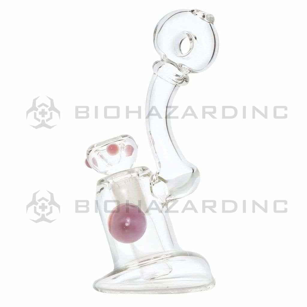 Biohazard Inc Glass Bubbler 6" Donut Sherlock w/ Pink Cadallac Trim 19mm
