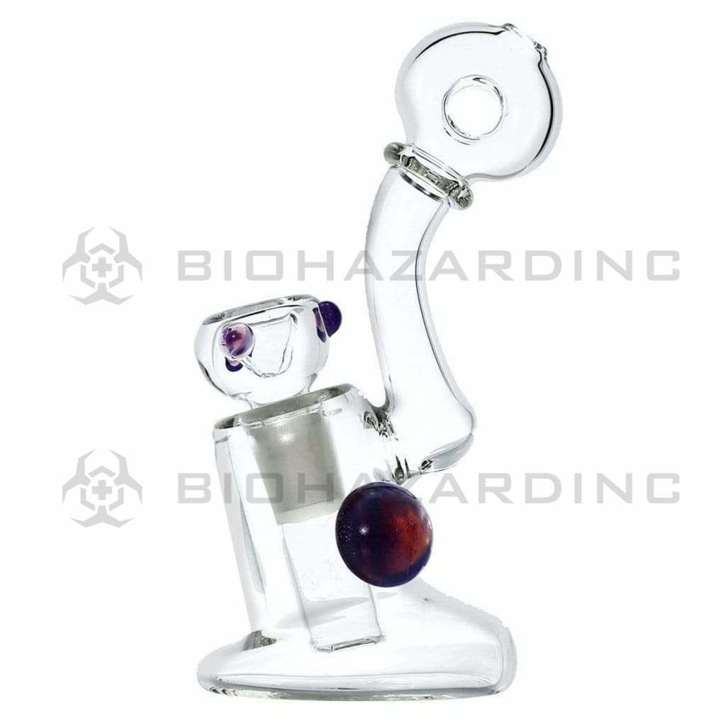 Biohazard Inc Glass Bubbler 6" Donut Sherlock w/ Wisteria Trim 19mm