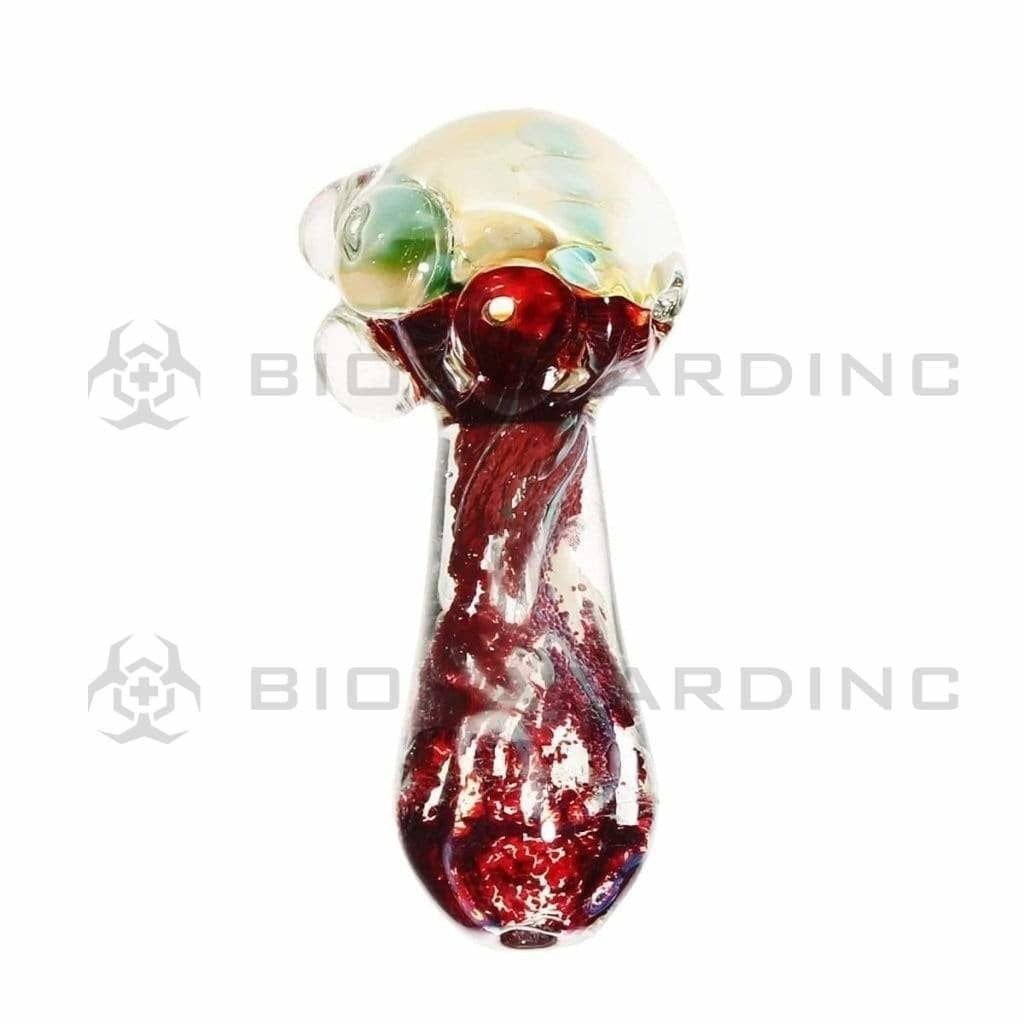 Biohazard Inc Glass Hand Pipe 6" Fume Frit Hand Pipe w/ Marbles