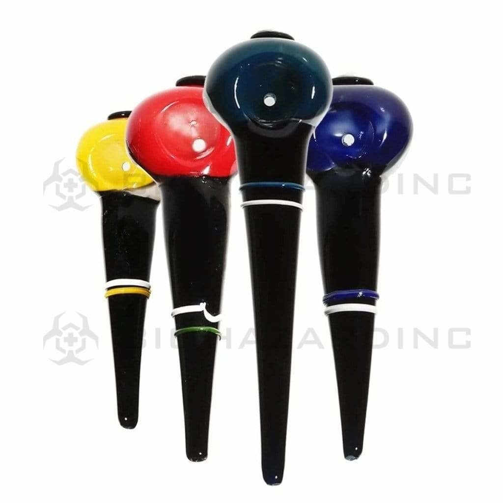 Biohazard Inc Glass Hand Pipe 6" Poke Hand Pipe - Assorted Colors
