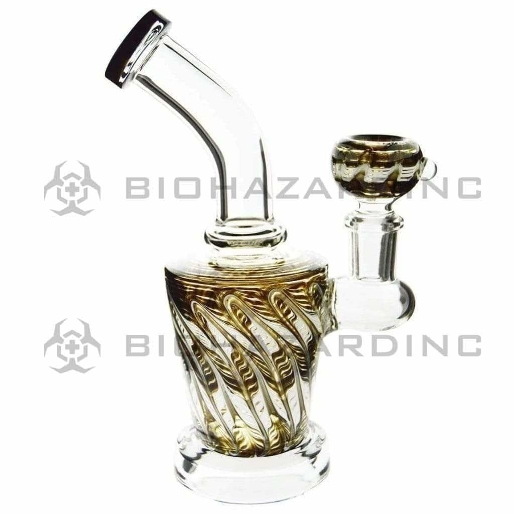 Biohazard Inc Glass Dab Rig 6" Raked Dab Rig / Bong w/ Banger & Bowl - Black