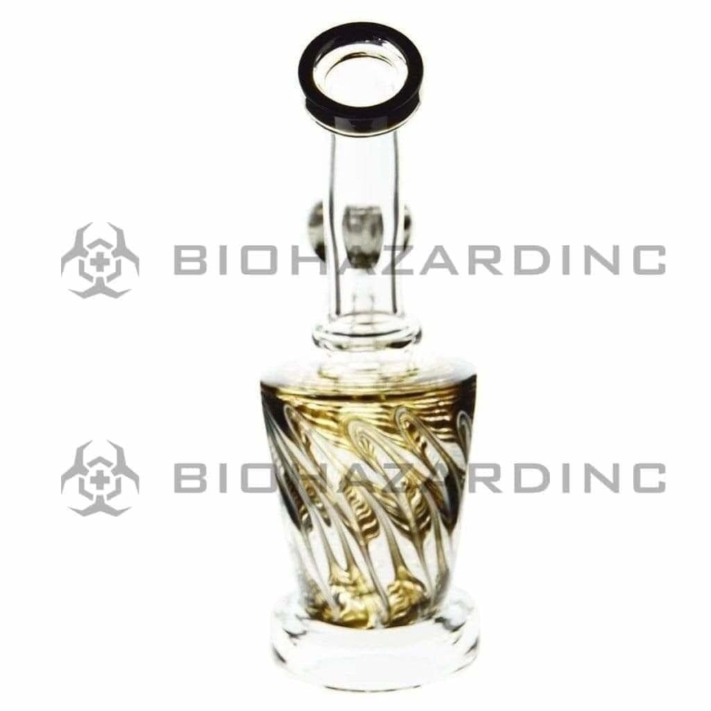 Biohazard Inc Glass Dab Rig 6" Raked Dab Rig / Bong w/ Banger & Bowl - Black
