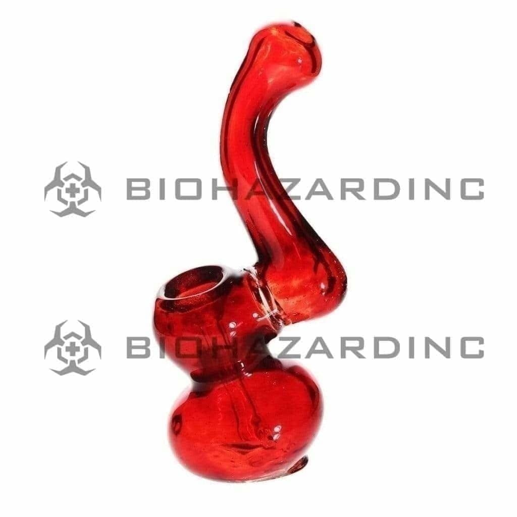 Biohazard Inc Glass Bubbler 6" Sherlock Bubbler - Red