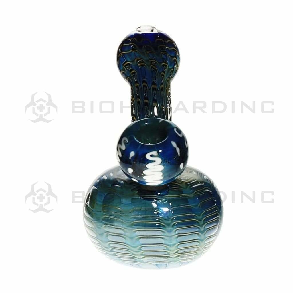 Biohazard Inc Glass Bubbler 6" Spider web Bubbler w/ Slide