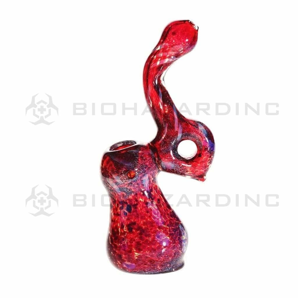 Biohazard Inc Glass Bubbler 6" Standing Sherlock Latticino w/ Donut Bubbler - Assorted Colors