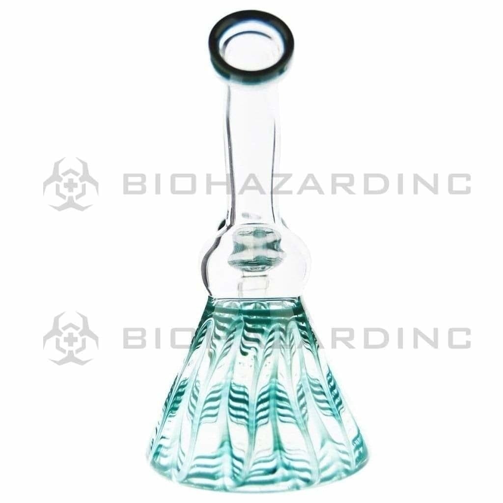 Biohazard Inc Glass Bong 6" Wrap & Rake Beaker Bong - Aqua