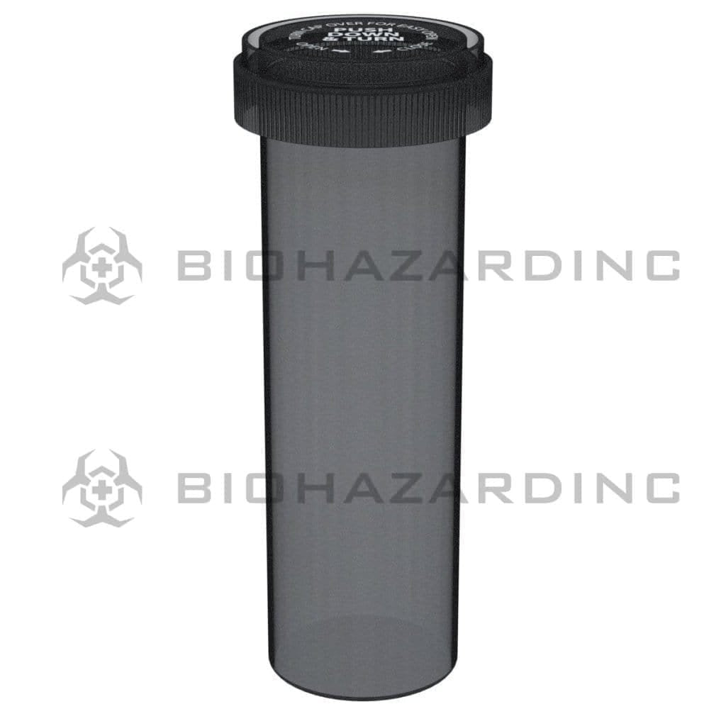 Biohazard Inc Reversible Cap Vial 60 Dram - Reversible Vial 100 Count - Black