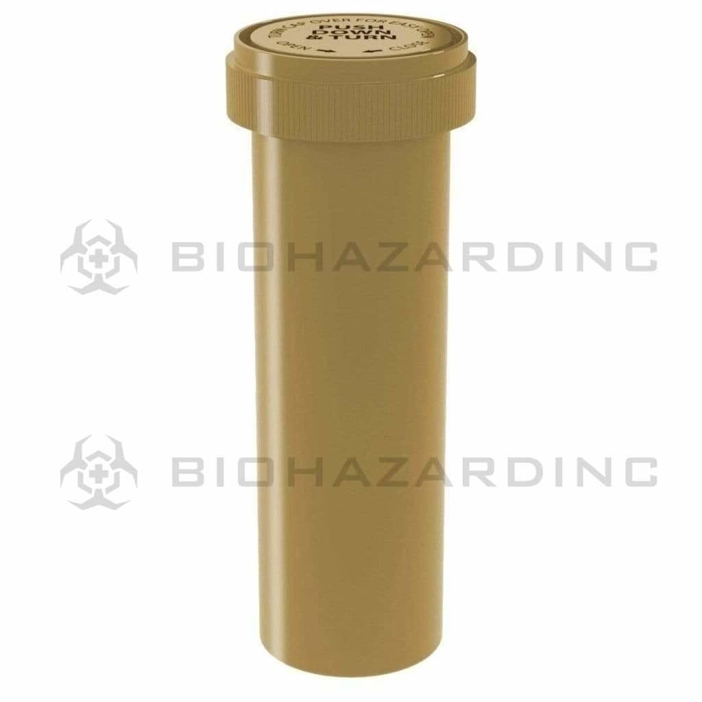 Biohazard Inc Reversible Cap Vial 60 Dram - Reversible Vial 100 Count - Opaque Gold