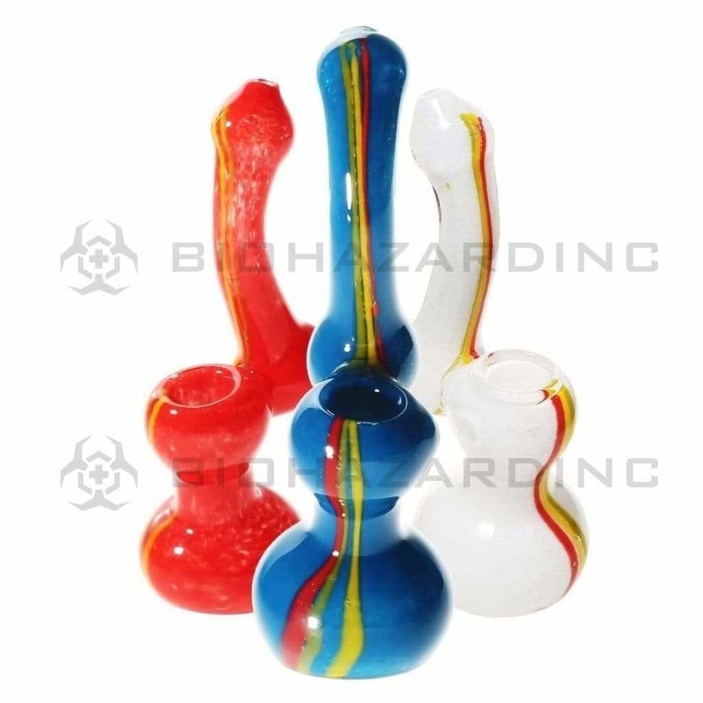 Biohazard Inc Sherlock Hand Pipe 7" Diffused Standing Sherlock - Assorted Colors w/ Rasta Stripe