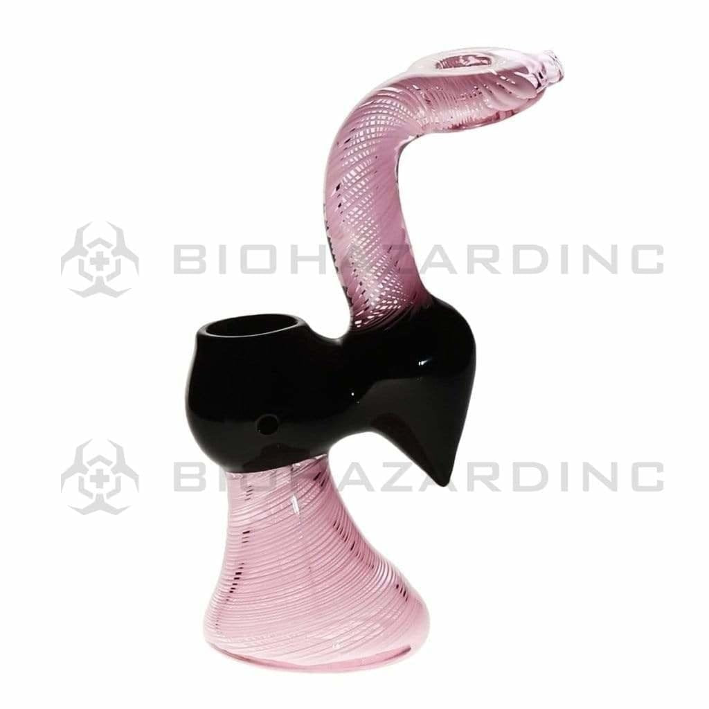 Biohazard Inc Glass Bubbler 7" Lattacino Donut Bubbler - Pink/Black