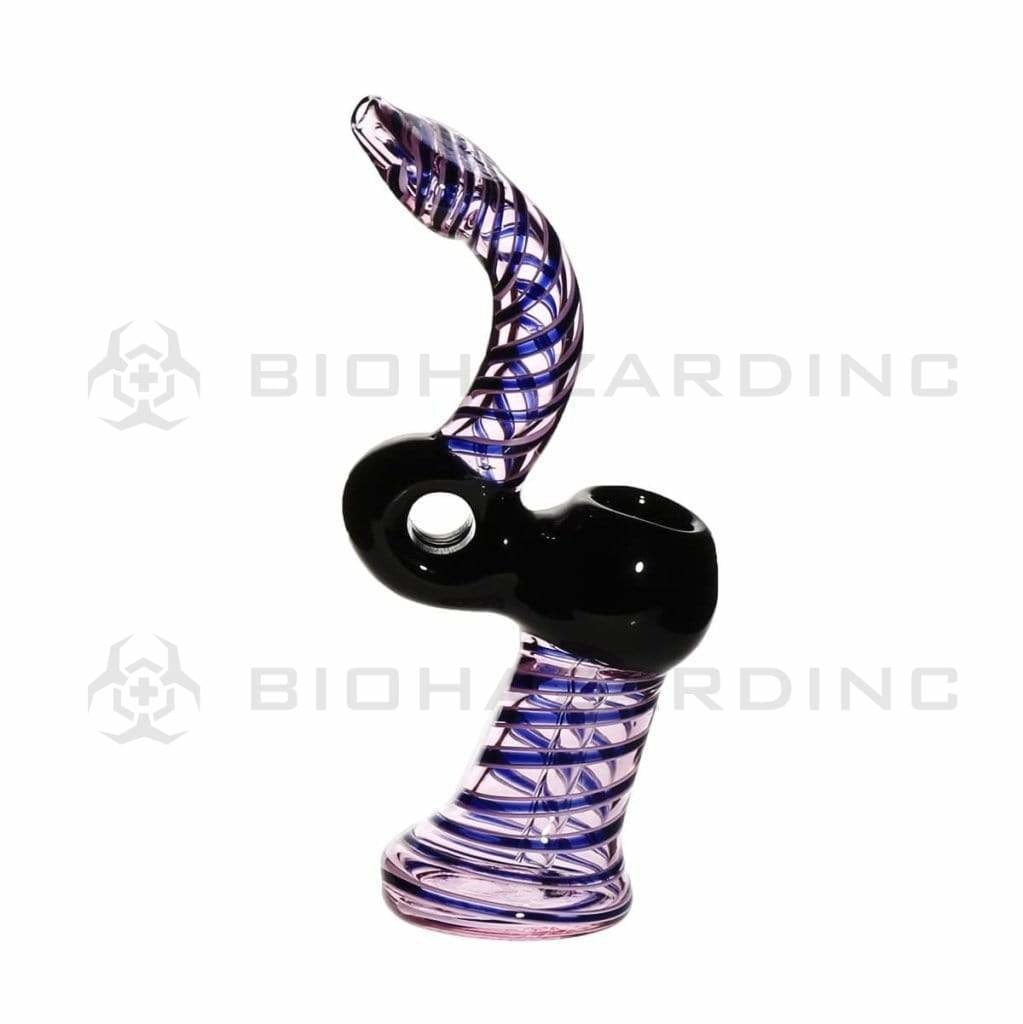Biohazard Inc Glass Bubbler 7" Lattacino Donut Bubbler - Pink/Black/Blue