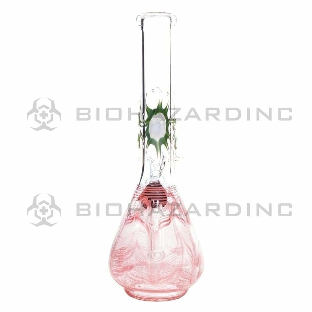 Biohazard Inc Glass Bong 7" Beaker Design Water Pipe w/ Slide - Red Rake + Assorted