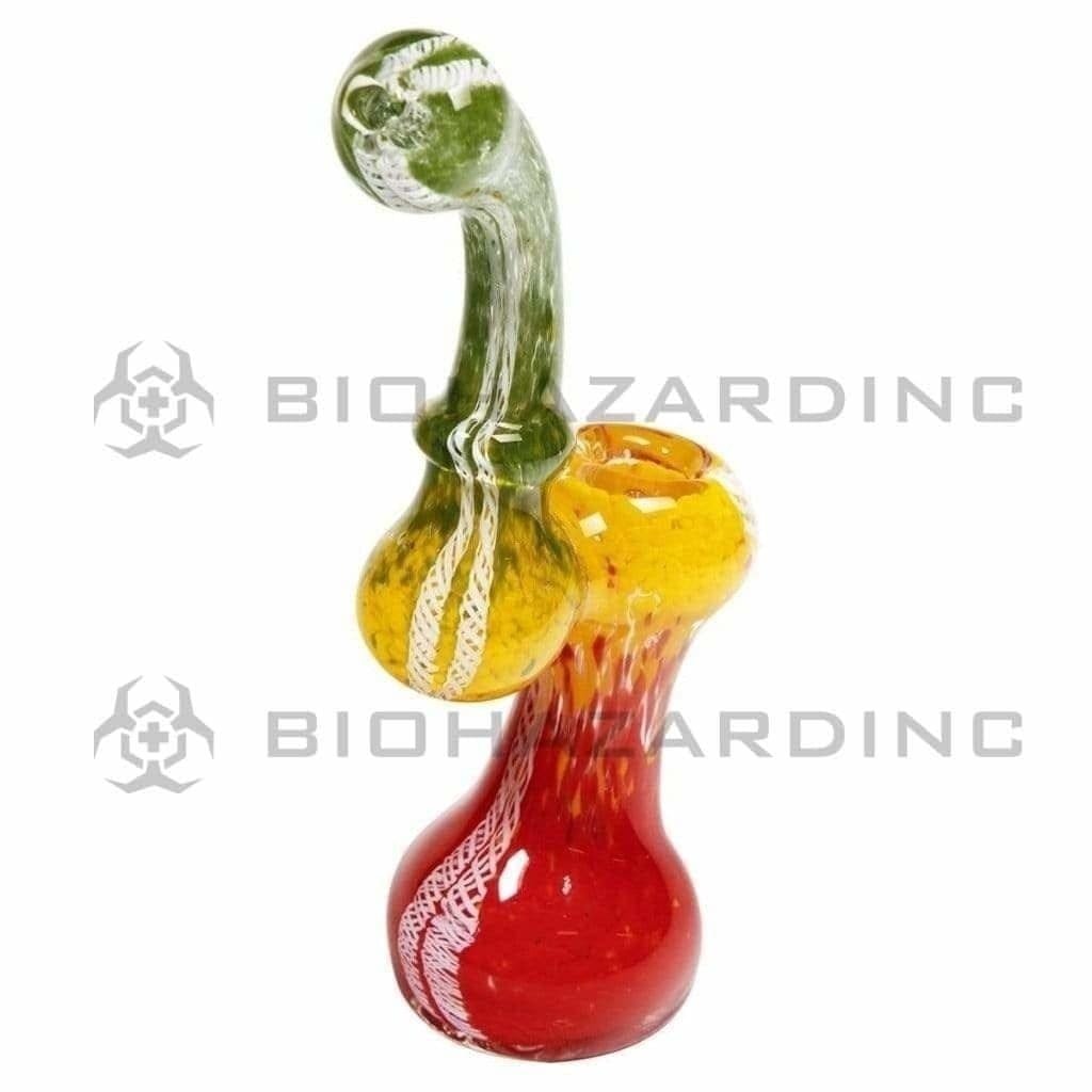 Biohazard Inc Glass Bubbler 7" Sherlock Bubbler - Rasta