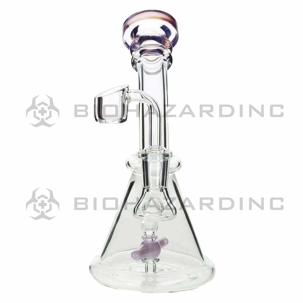 Biohazard Inc Glass Dab Rig 7" Spinner Banger Hanger Beaker w/ Banger - Purple
