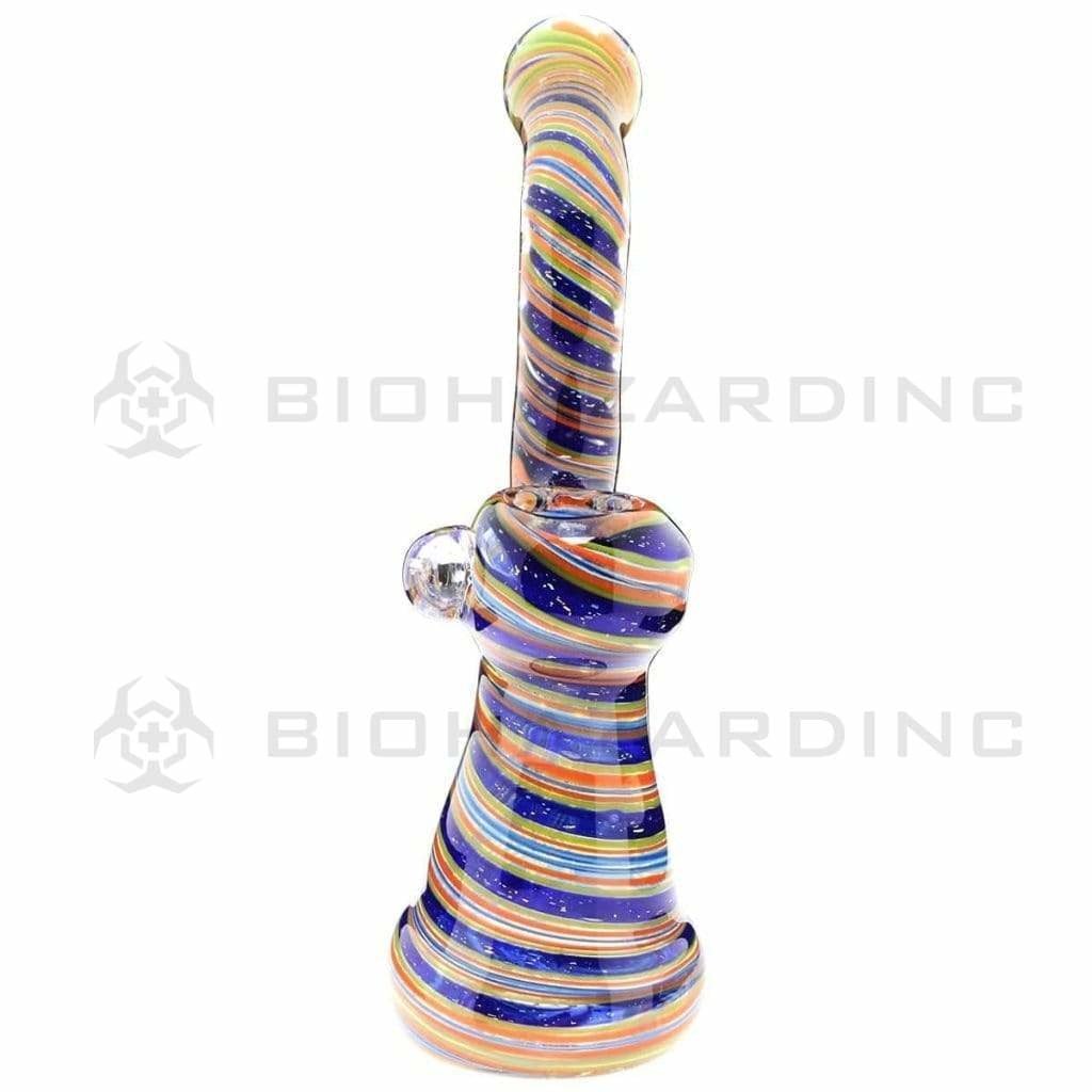 Biohazard Inc Glass Bubbler 7" Standing Sherlock Dichro Swirl w/ Donut Bubbler - Assorted Colors