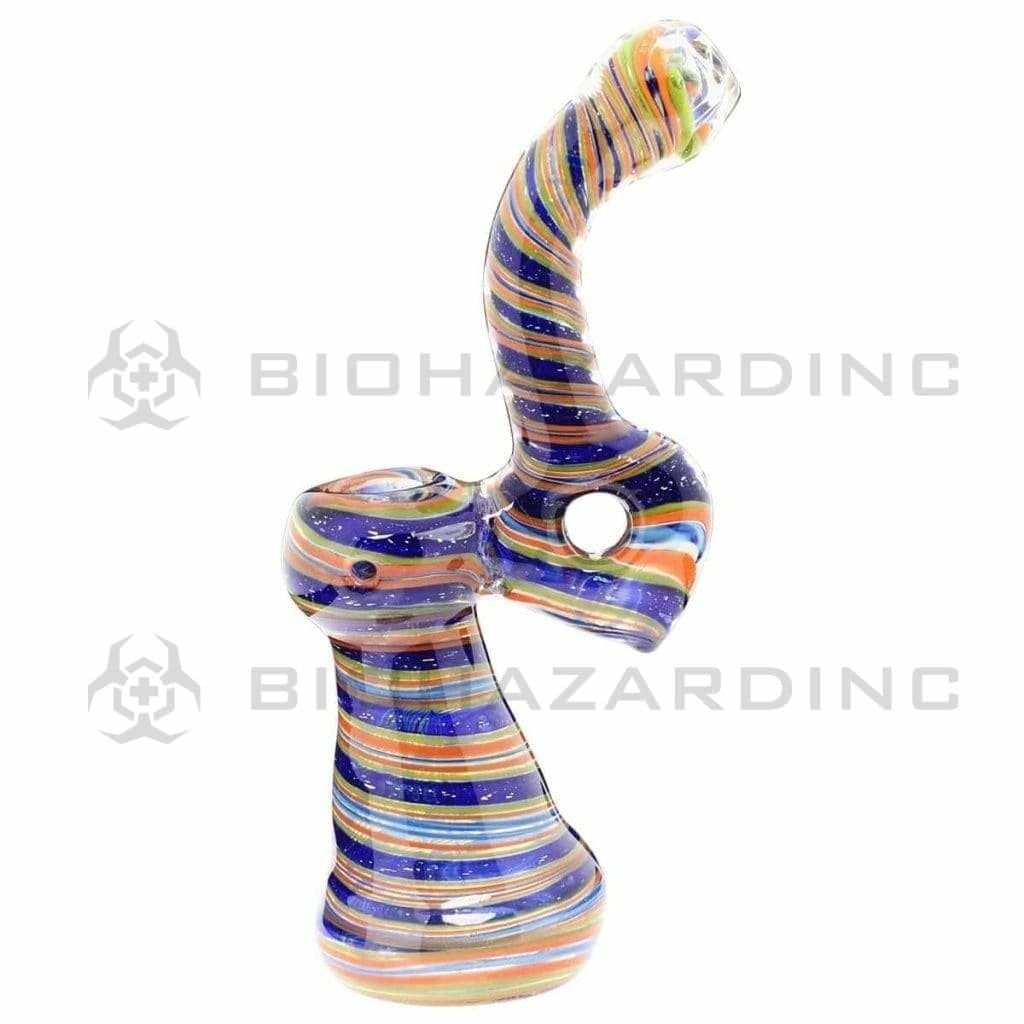 Biohazard Inc Glass Bubbler 7" Standing Sherlock Dichro Swirl w/ Donut Bubbler - Assorted Colors