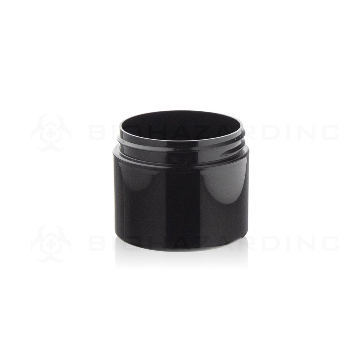2 oz Black Plastic Jars | Straight Sided - 58mm | 660 Count