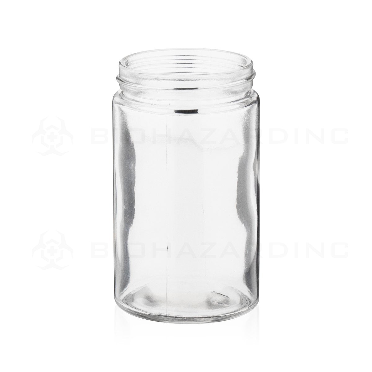 10 oz Clear Glass Jars | Matte Ribbed White Caps Included | 36 Count