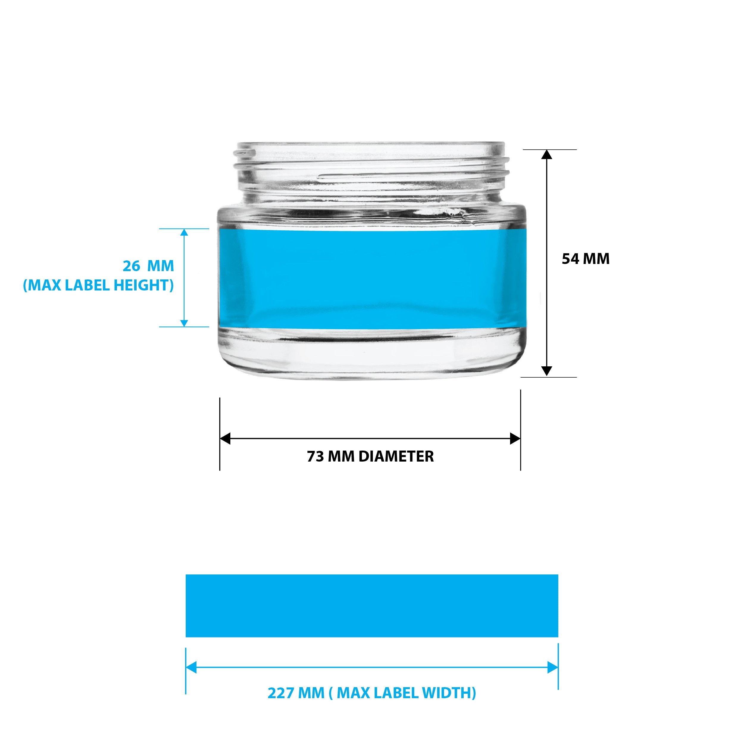3 oz Wide Mouth Clear Glass Jars | Heavy Weight Straight Sided - 63mm | 100 Count