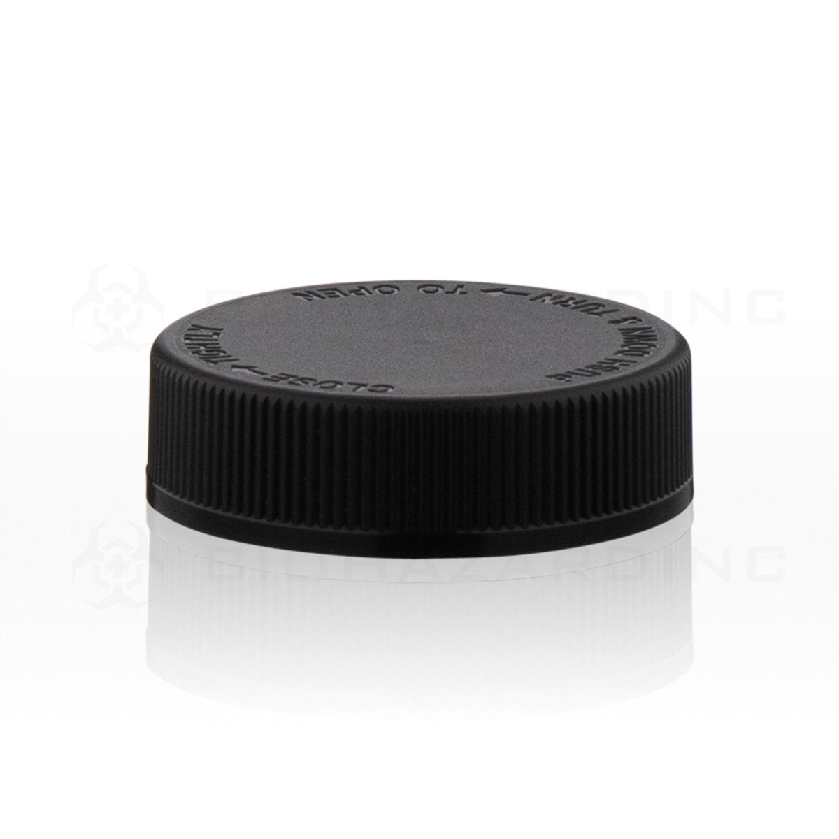 Black Ribbed Plastic Cap | 53mm | Child Resistant